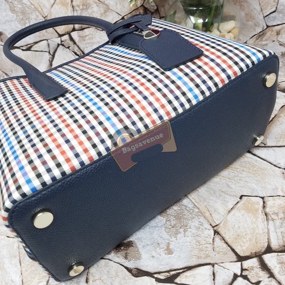 Multi Margaux Blue Plaid Satchel Kate Spade Crossbody Checkered Authentic NWT - Picture 15 of 16